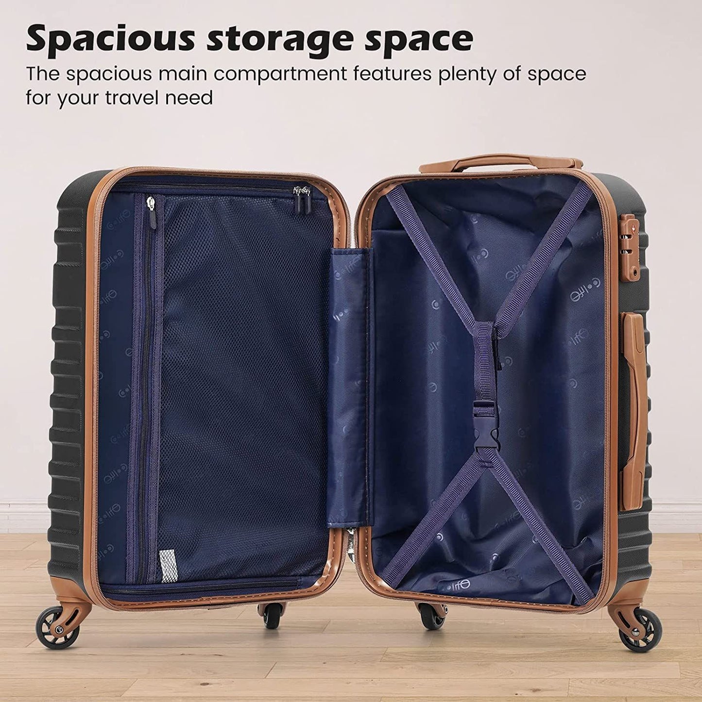 Luggage Sets Suitcase Set 5 Piece Luggage Set Carry On Hardside Luggage with TSA Lock Spinner Wheels