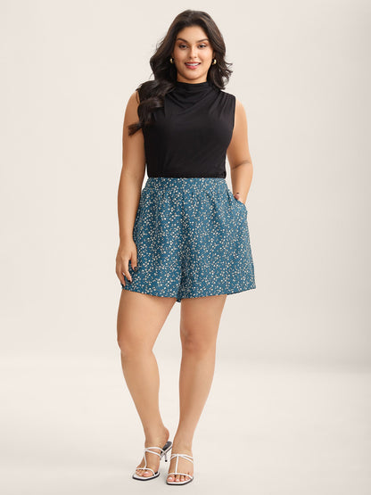 Floral Print Wide-Leg Shorts