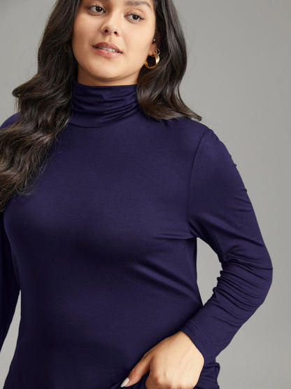 Supersoft Essentials Solid Funnel Neck Knit T-shirt