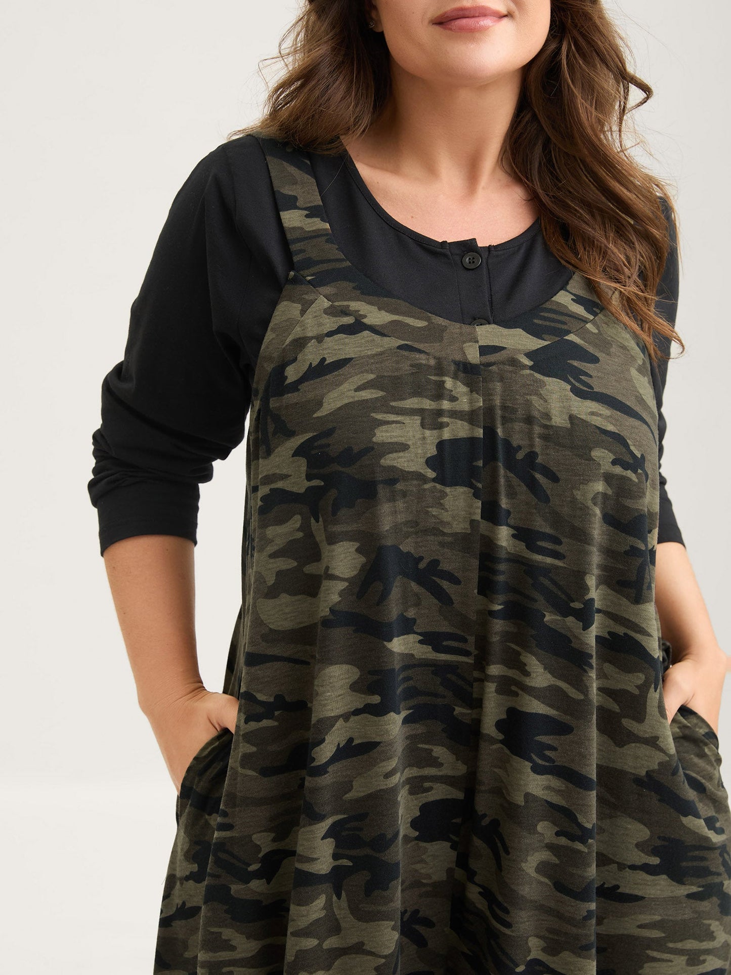 Camouflage Print Stretchy Wide Leg Jumpsuit
