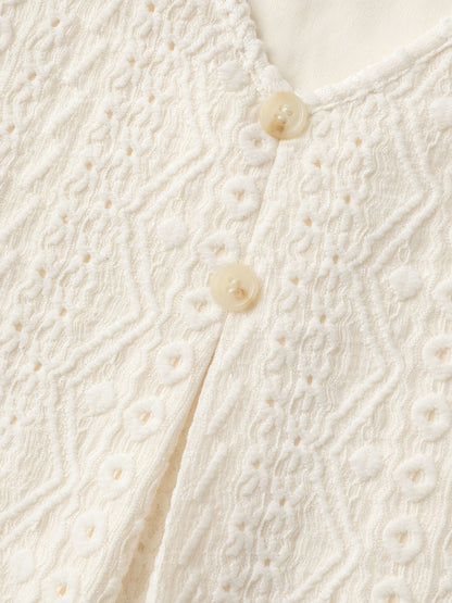 Textured Pleated Front Button Tank Top