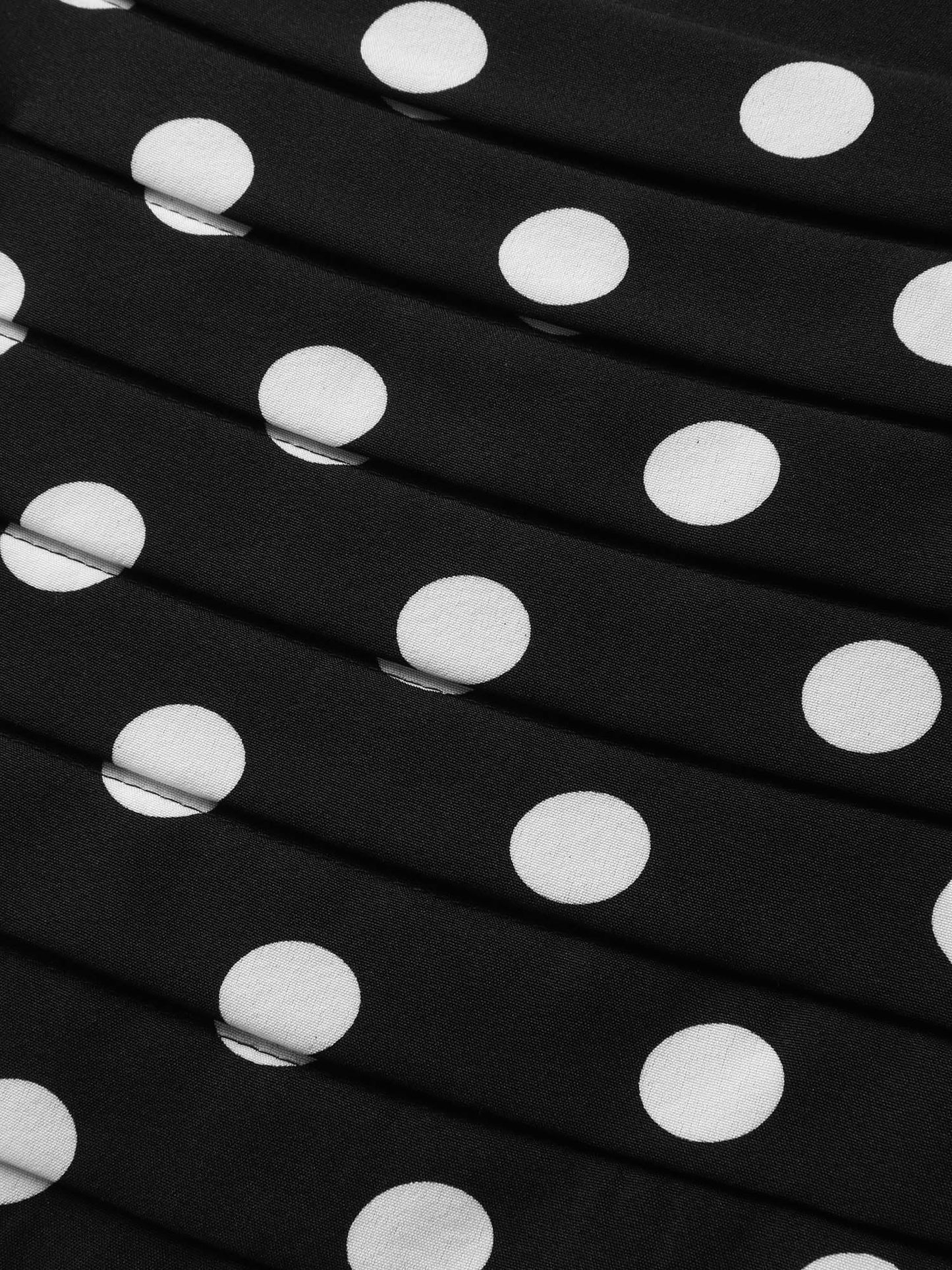 Polka Dots Pleated Bodice Midi Dress