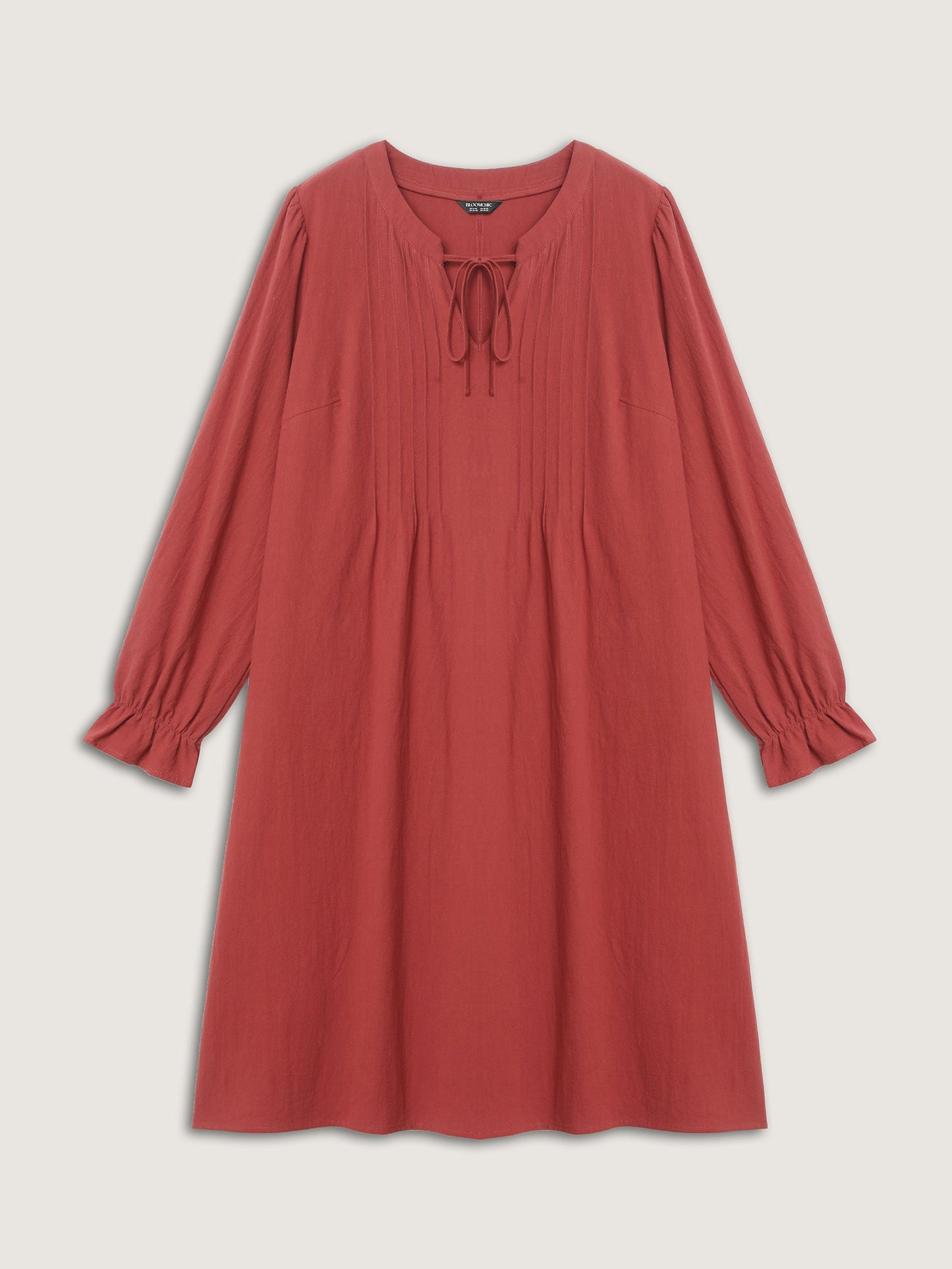 Pure Cotton Pleated Pockets Midi Dress