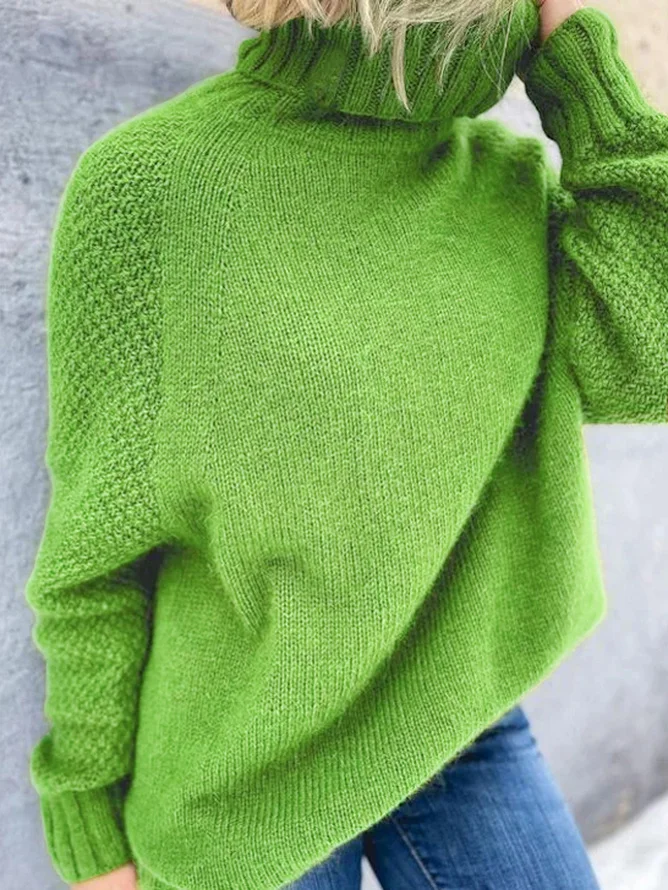 Casual Loose Turtleneck Tunic Sweater Knit Jumper