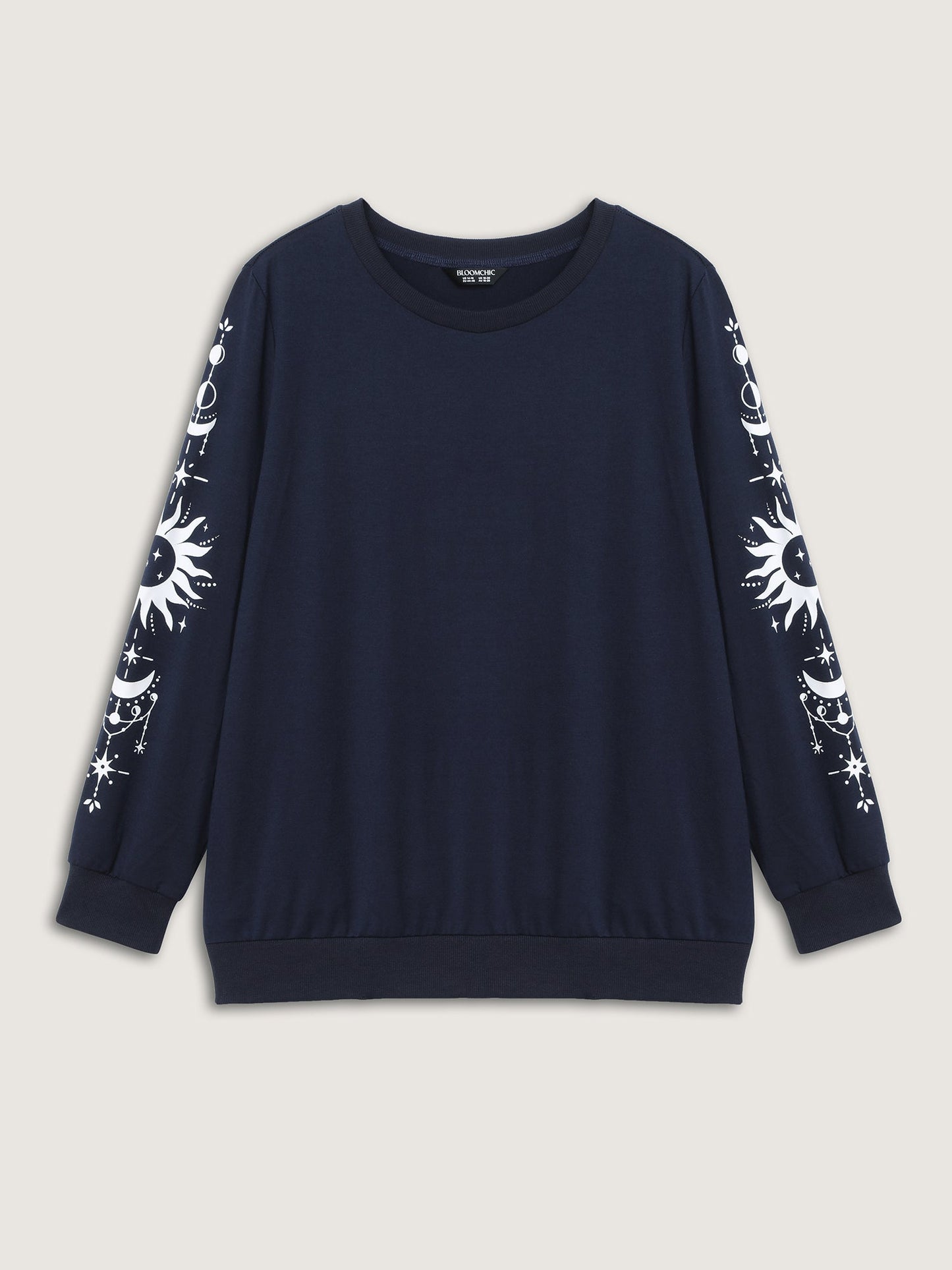 Floral Sleeve Print Contrast Sweatshirt