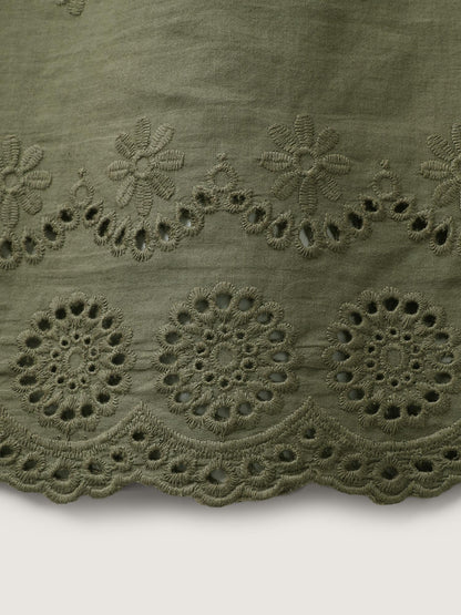 Cotton Eyelet Embroidered Flowy Tank Top