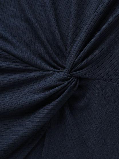 Pit Strip Knotted Front Split Side Top