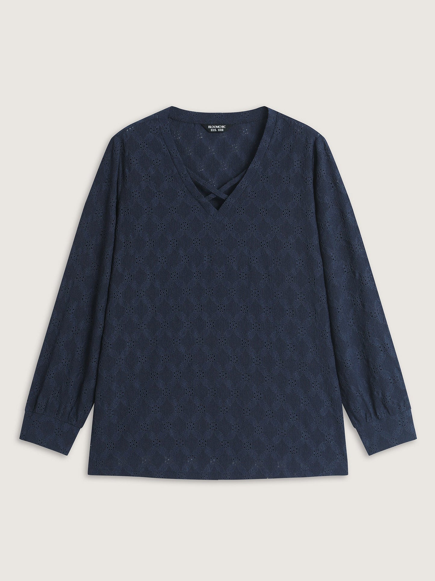 Stretchy Cross-Tie Textured T-Shirt