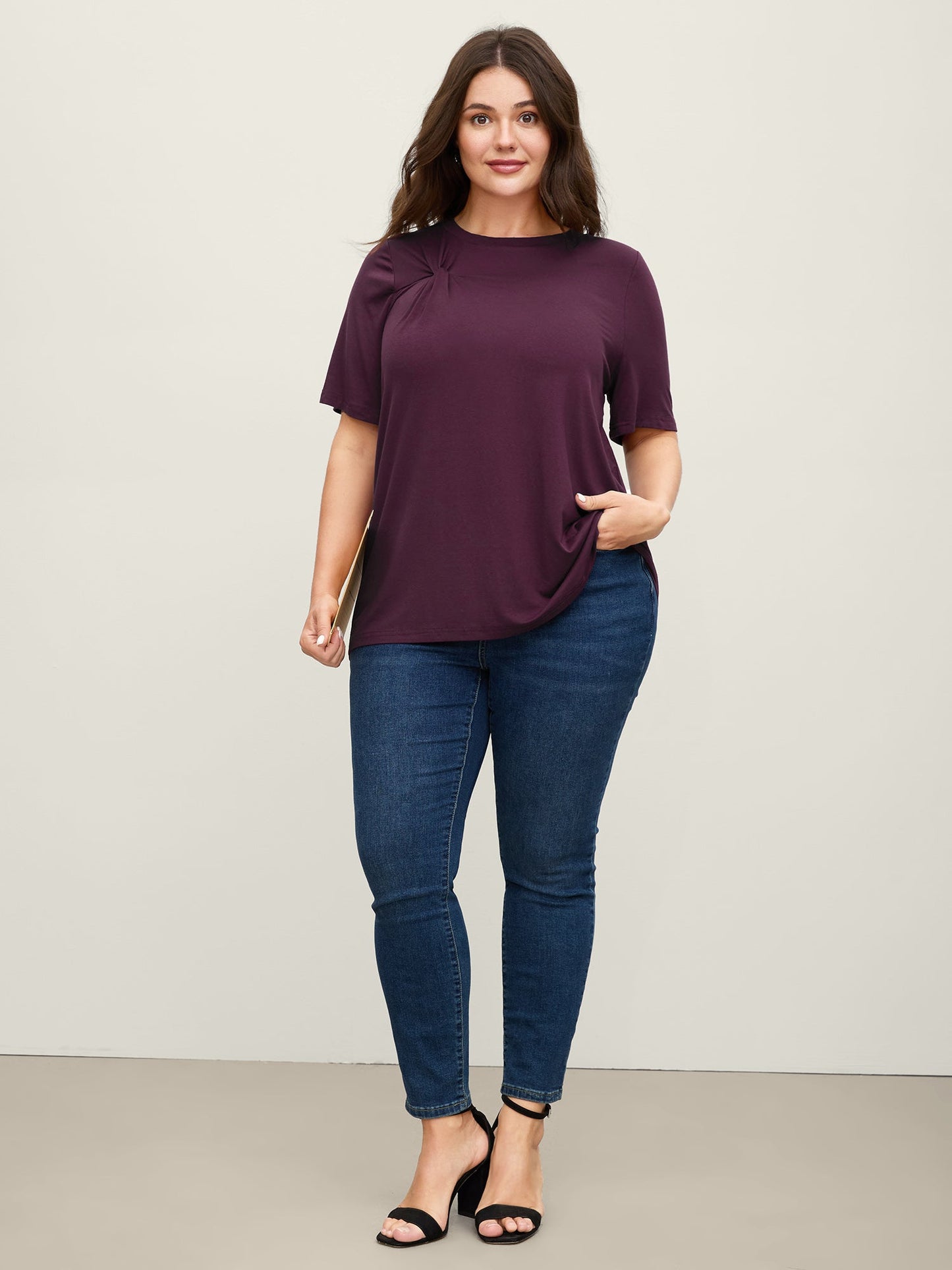 Supersoft Knotted Solid T-Shirt