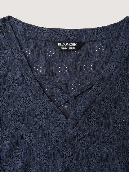 Stretchy Cross-Tie Textured T-Shirt