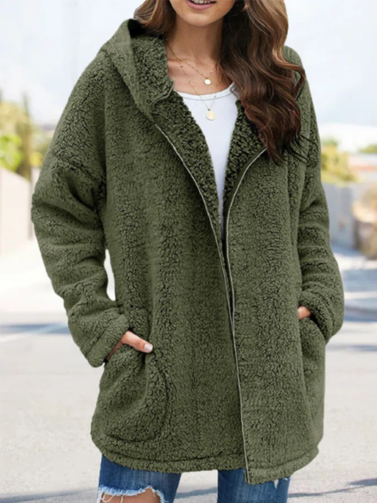 Women Causal  Zipper Long Sleeve Coat