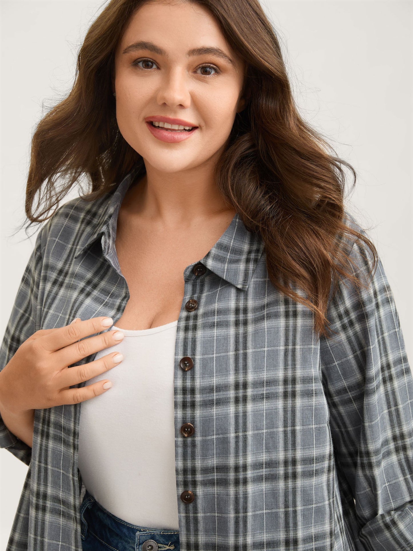 Plaid Print Button Down Shirt