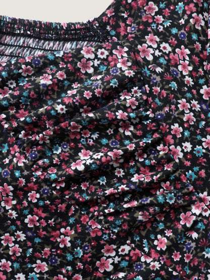 Floral Print Sweetheart Bust Ease Top