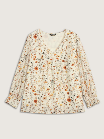 Floral Print Long Sleeve Blouse