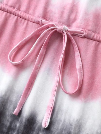 Supersoft Tie-Dye Drawstring Midi Dress