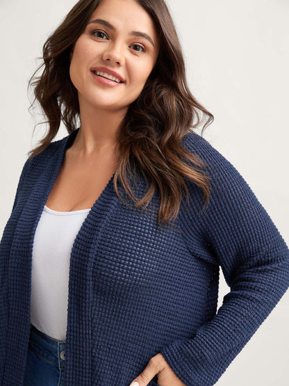 Waffle Textured Arc Hem Jacket