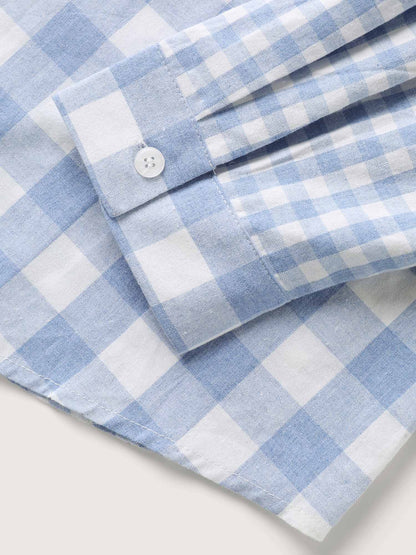 Asymmetrical Plaid Button-Down Shirt