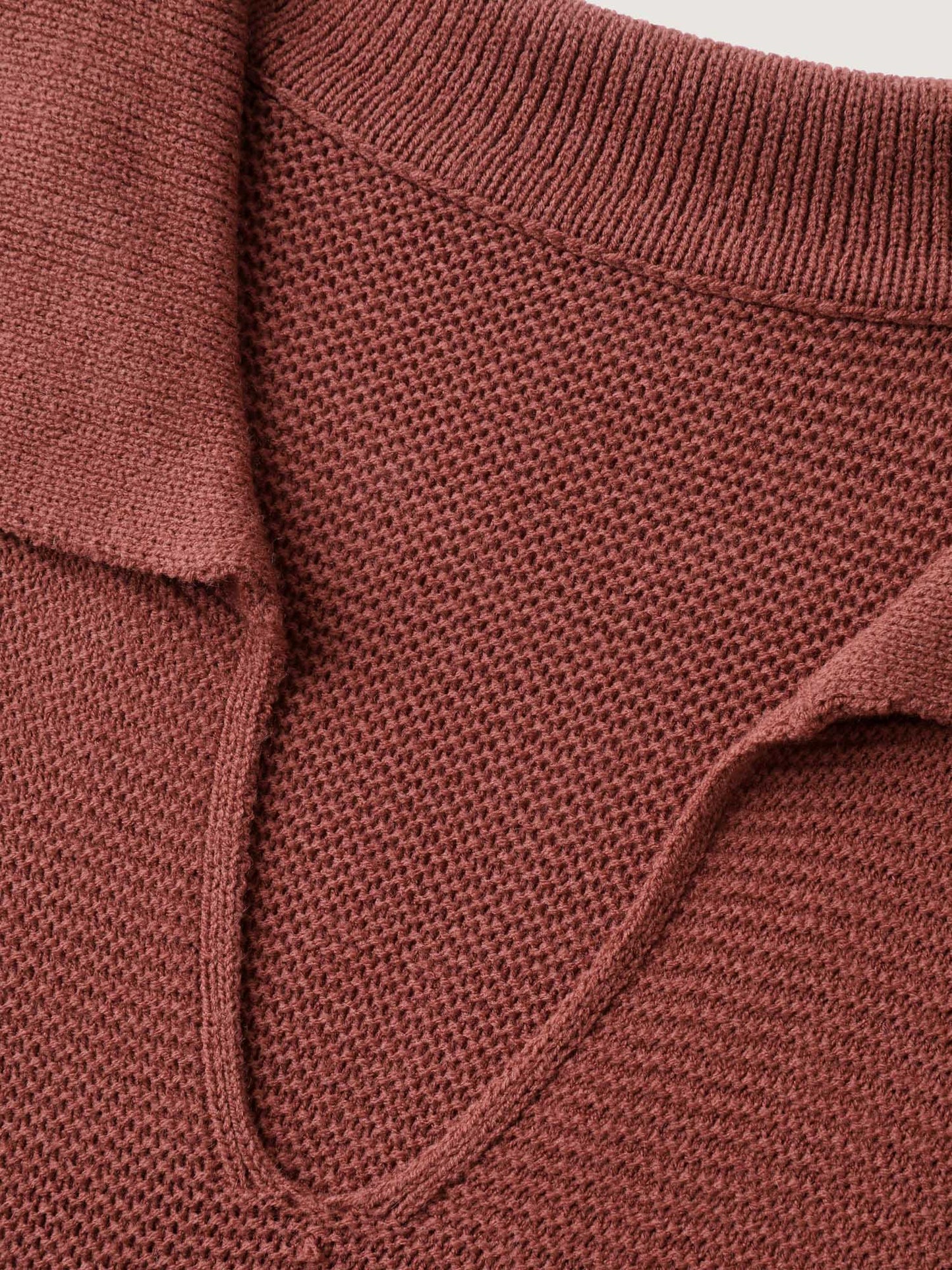 Polo Collar Textured Solid Pullover