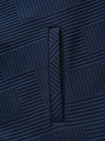 Textured Solid Pockets Zipper Jacket