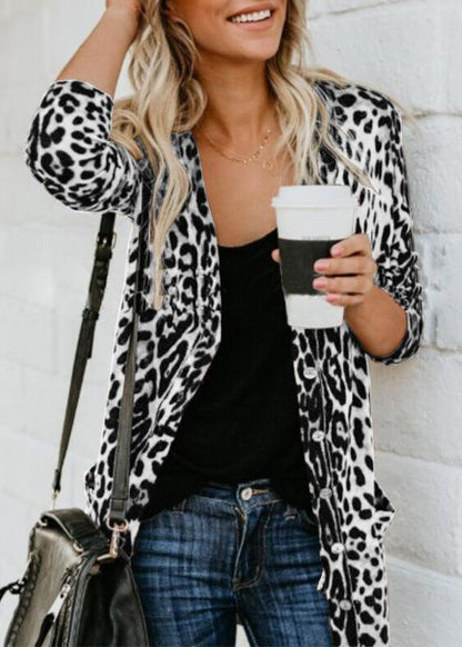 Women Leopard Knit Tops