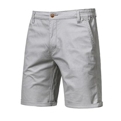 🔥Last Day Promotion🔥Summer 100% Cotton Solid Shorts Men High Quality Casual Business Social Elastic Waist Men Shorts