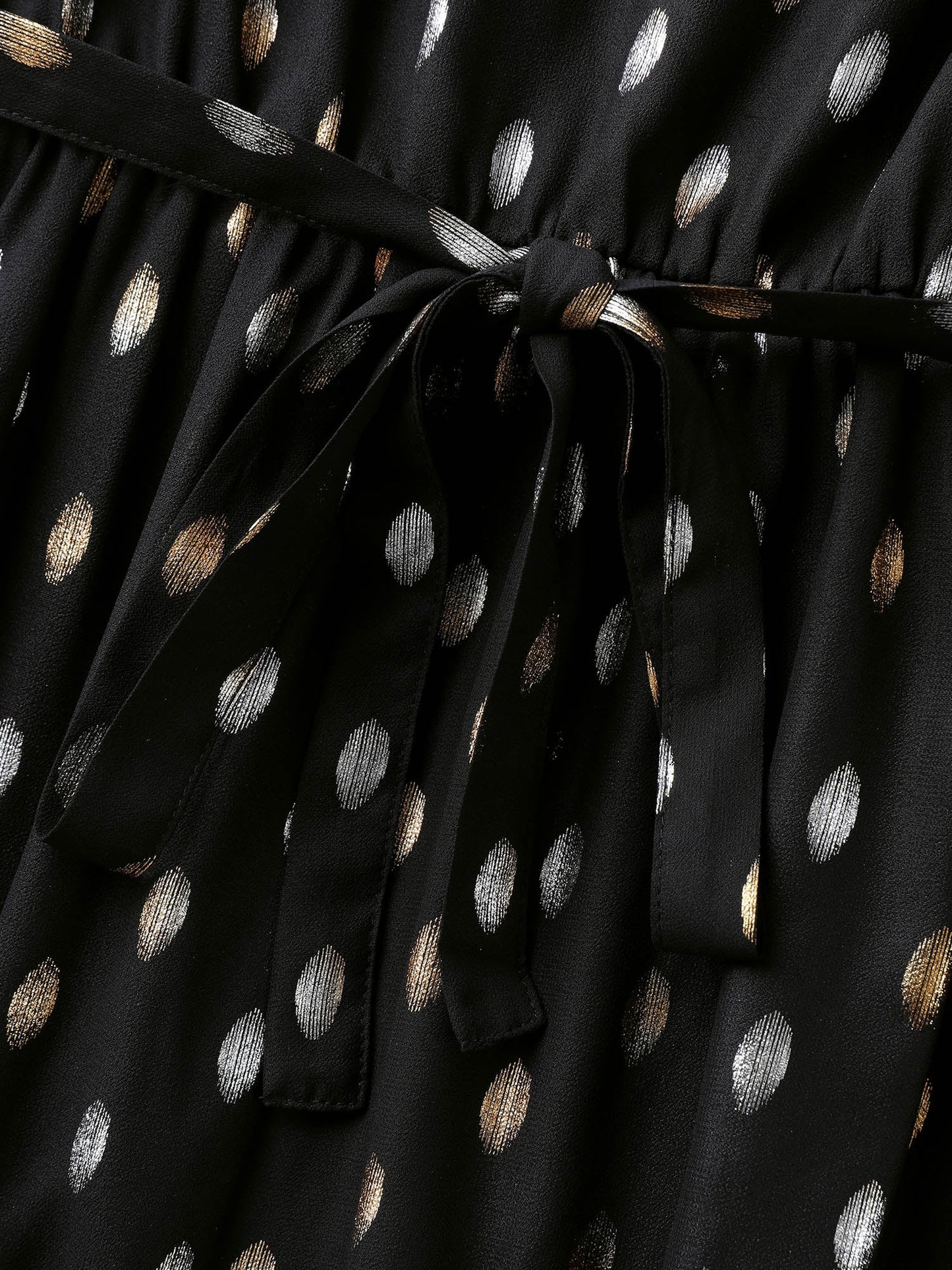 Sheer Polka Dots Wrap Midi Dress