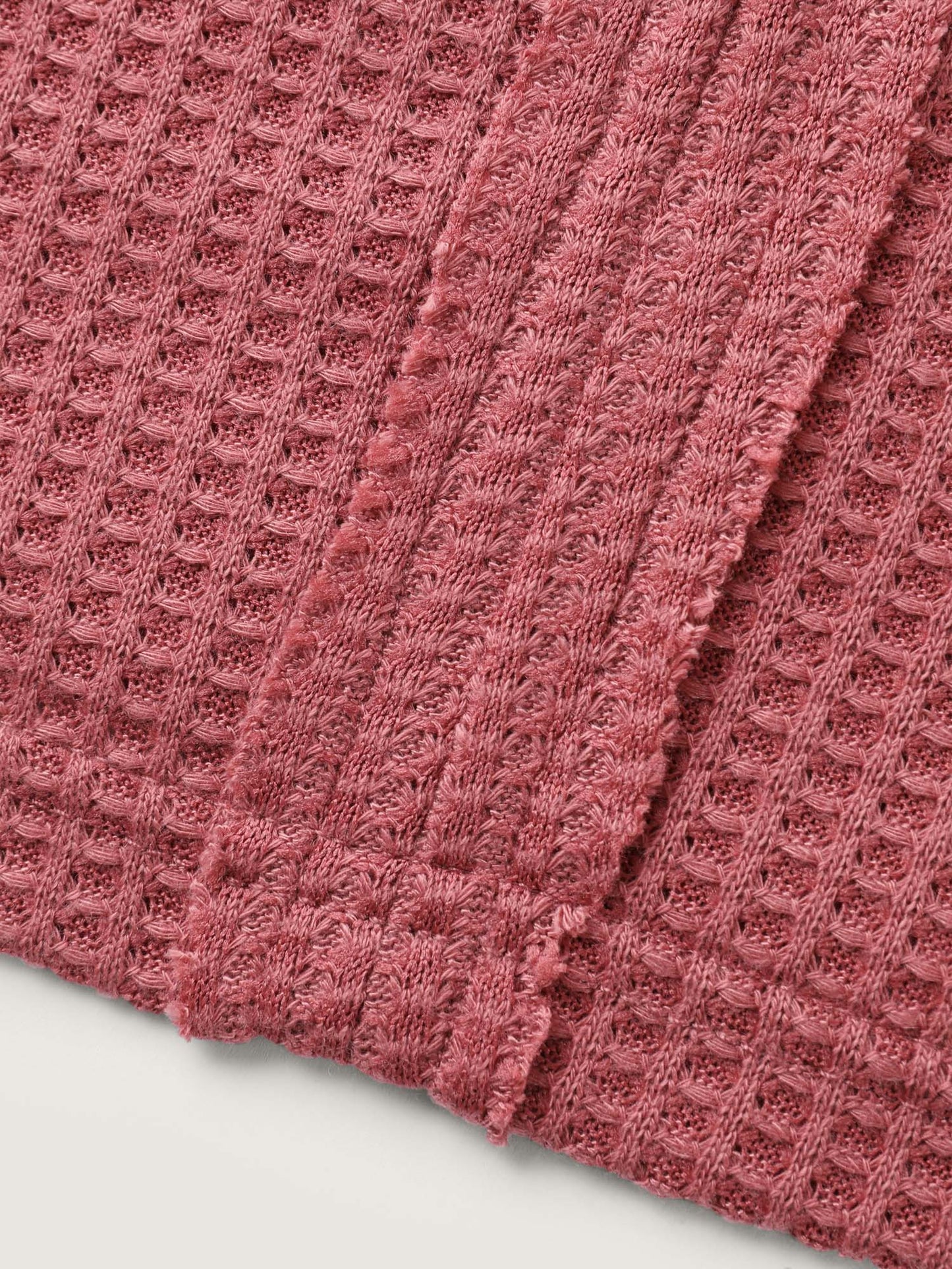 Waffle Seamed Front Solid T-Shirt
