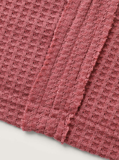 Waffle Seamed Front Solid T-Shirt
