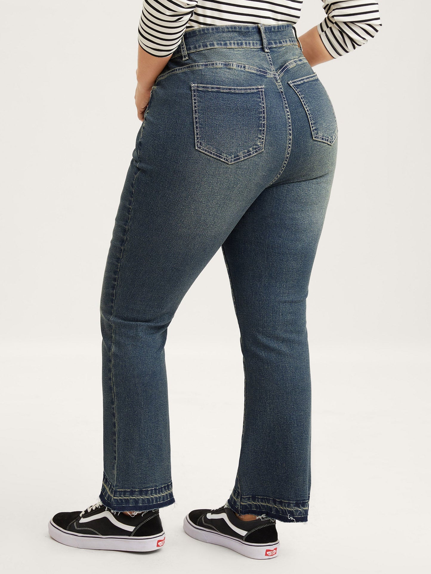 Rolled Cuff Straight-Leg Jeans