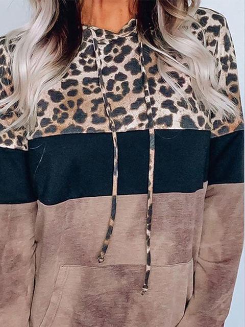 Leopard Print Drawstring Tops