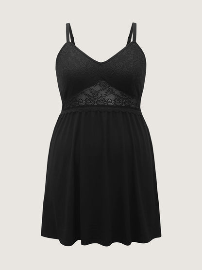 Lace Bodice Cami Knee-Length Sleep Dress