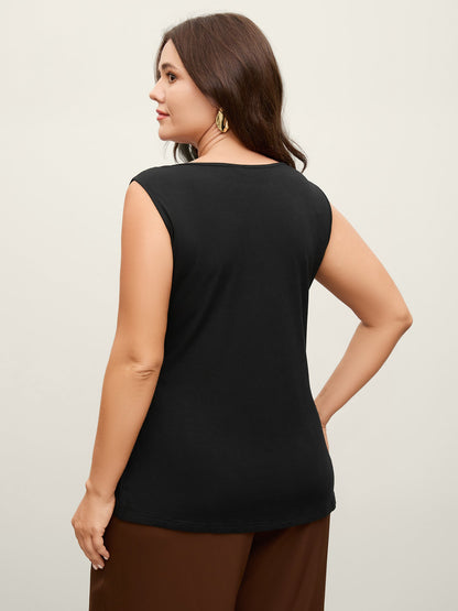 Supersoft Metal Buckle Waist-Cinched Top
