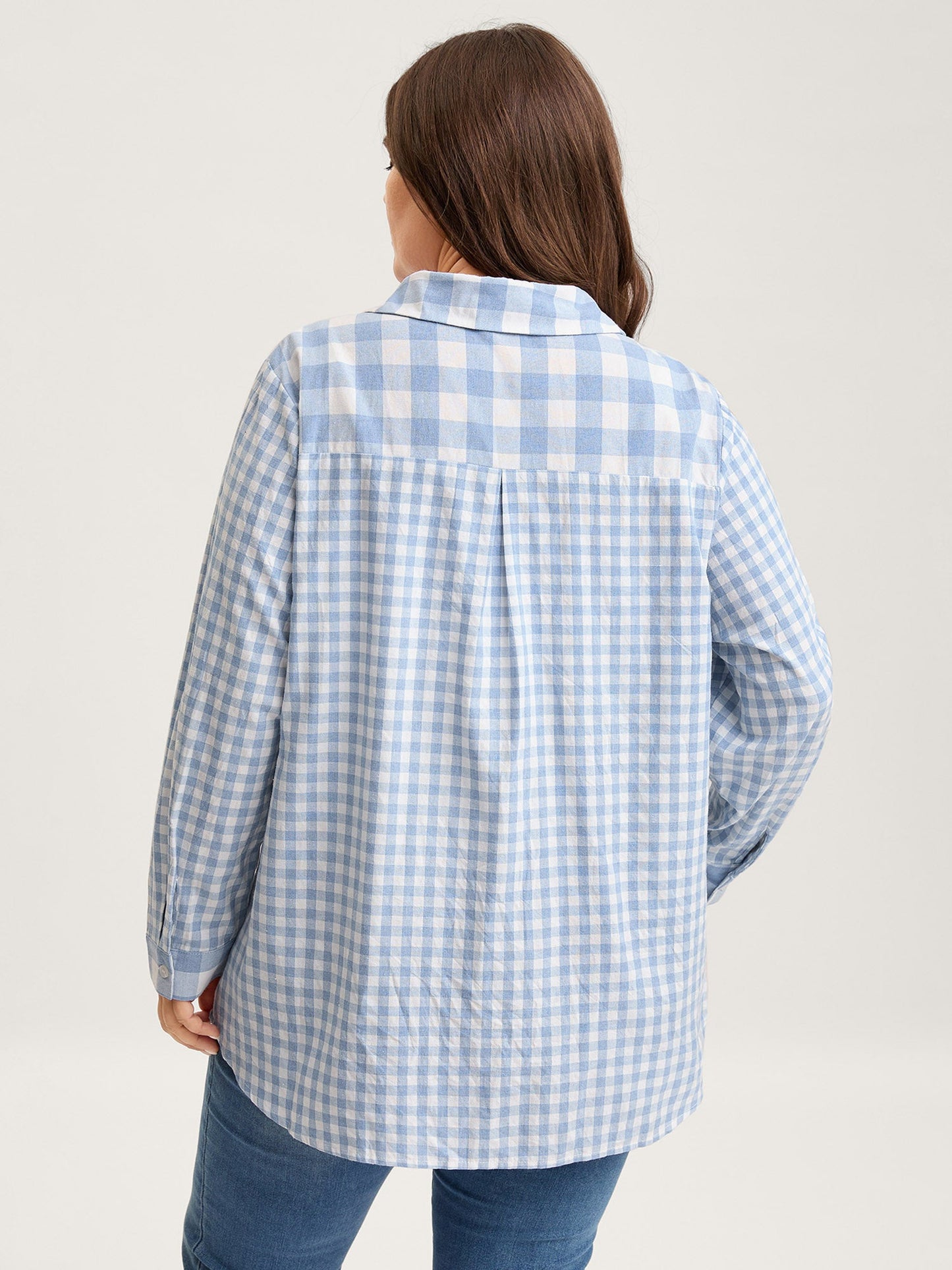 Asymmetrical Plaid Button-Down Shirt