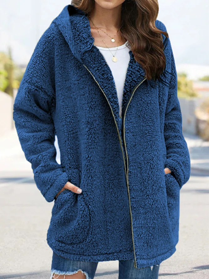 Women Causal  Zipper Long Sleeve Coat