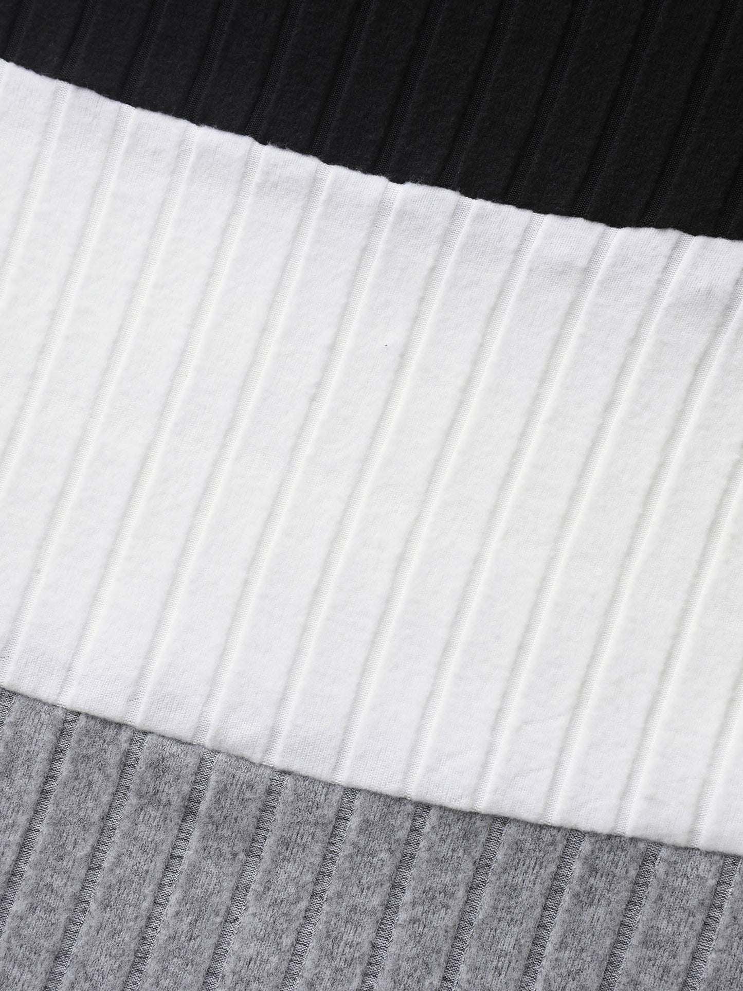 Monochrome Stripes Shoulder Button T-Shirt