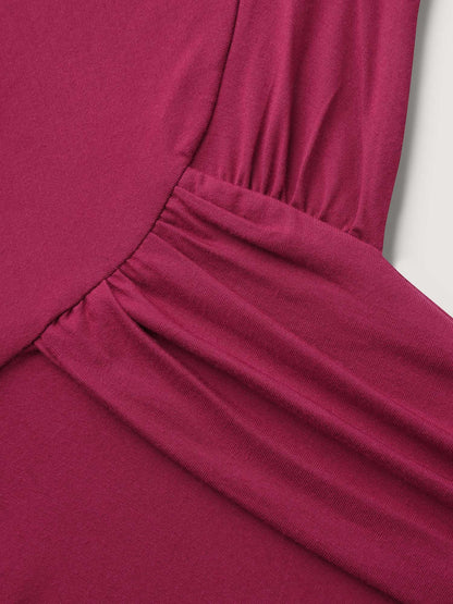 Supersoft Asymmetrical Neckline Solid T-Shirt