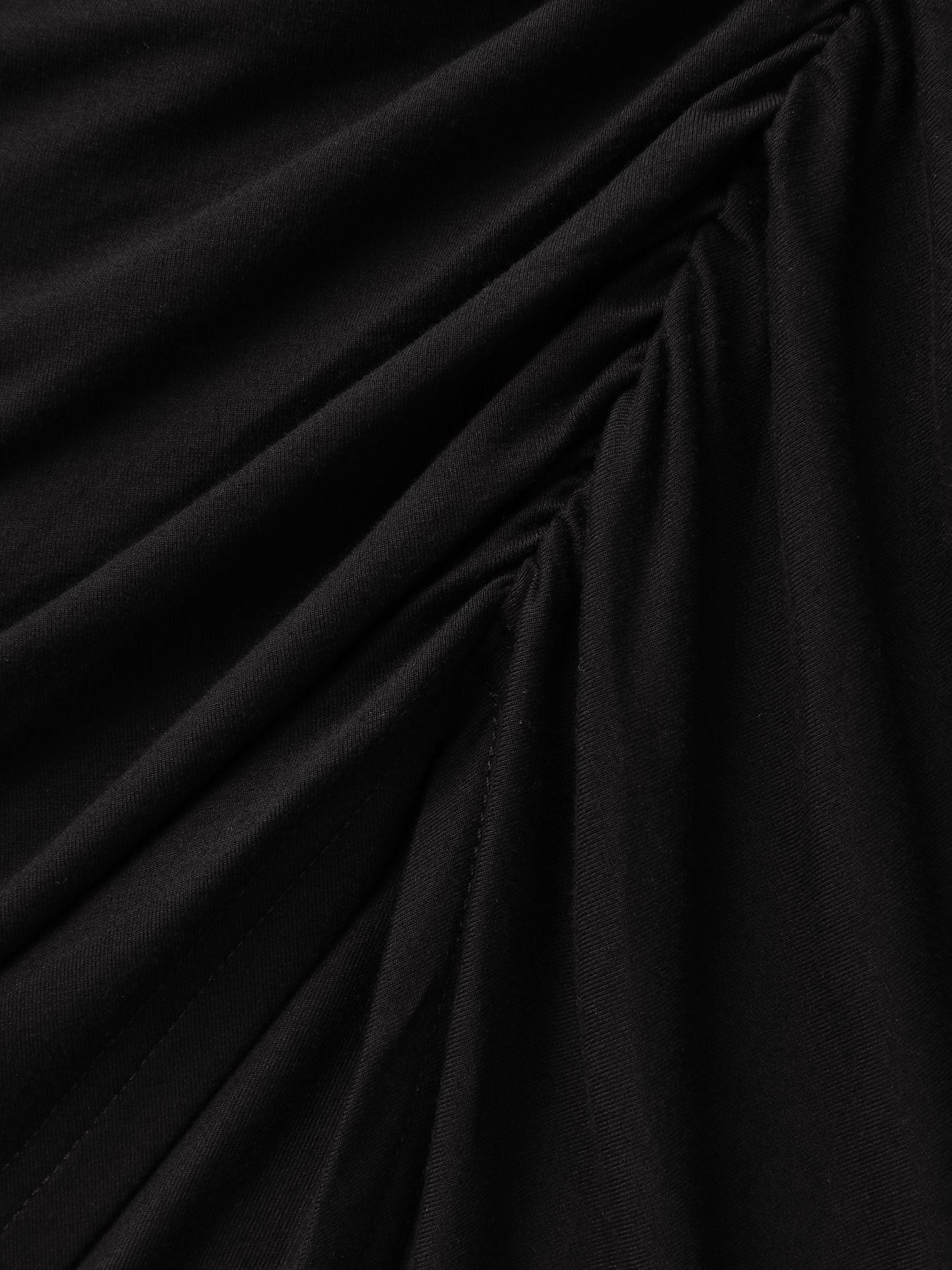One Shoulder Ruched Split Hem Midi Dress