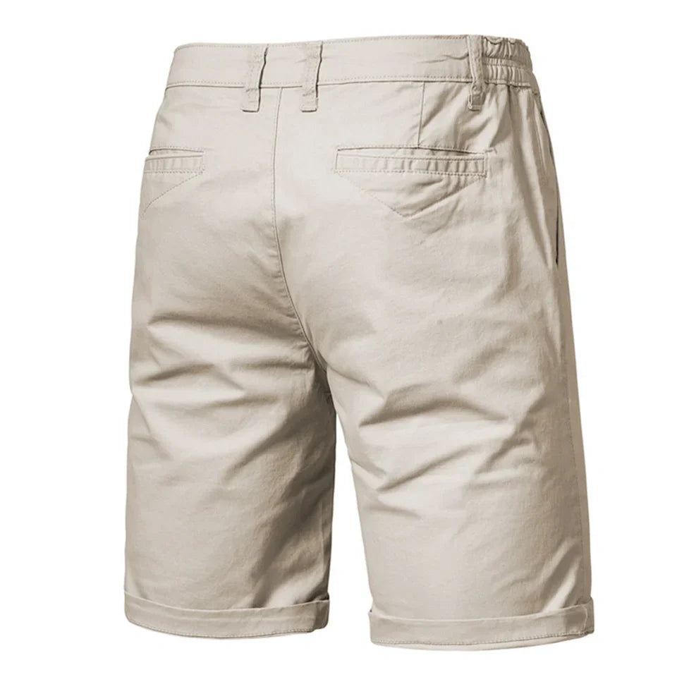 🔥Last Day Promotion🔥Summer 100% Cotton Solid Shorts Men High Quality Casual Business Social Elastic Waist Men Shorts