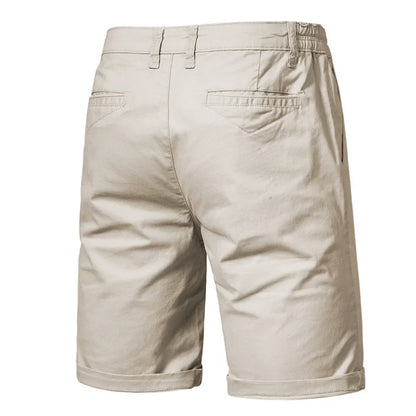 🔥Last Day Promotion🔥Summer 100% Cotton Solid Shorts Men High Quality Casual Business Social Elastic Waist Men Shorts