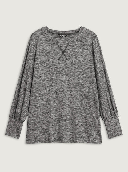Stretchy Heather Textured Solid T-Shirt