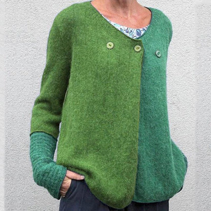 Contrast Color Loose Knit Sweater
