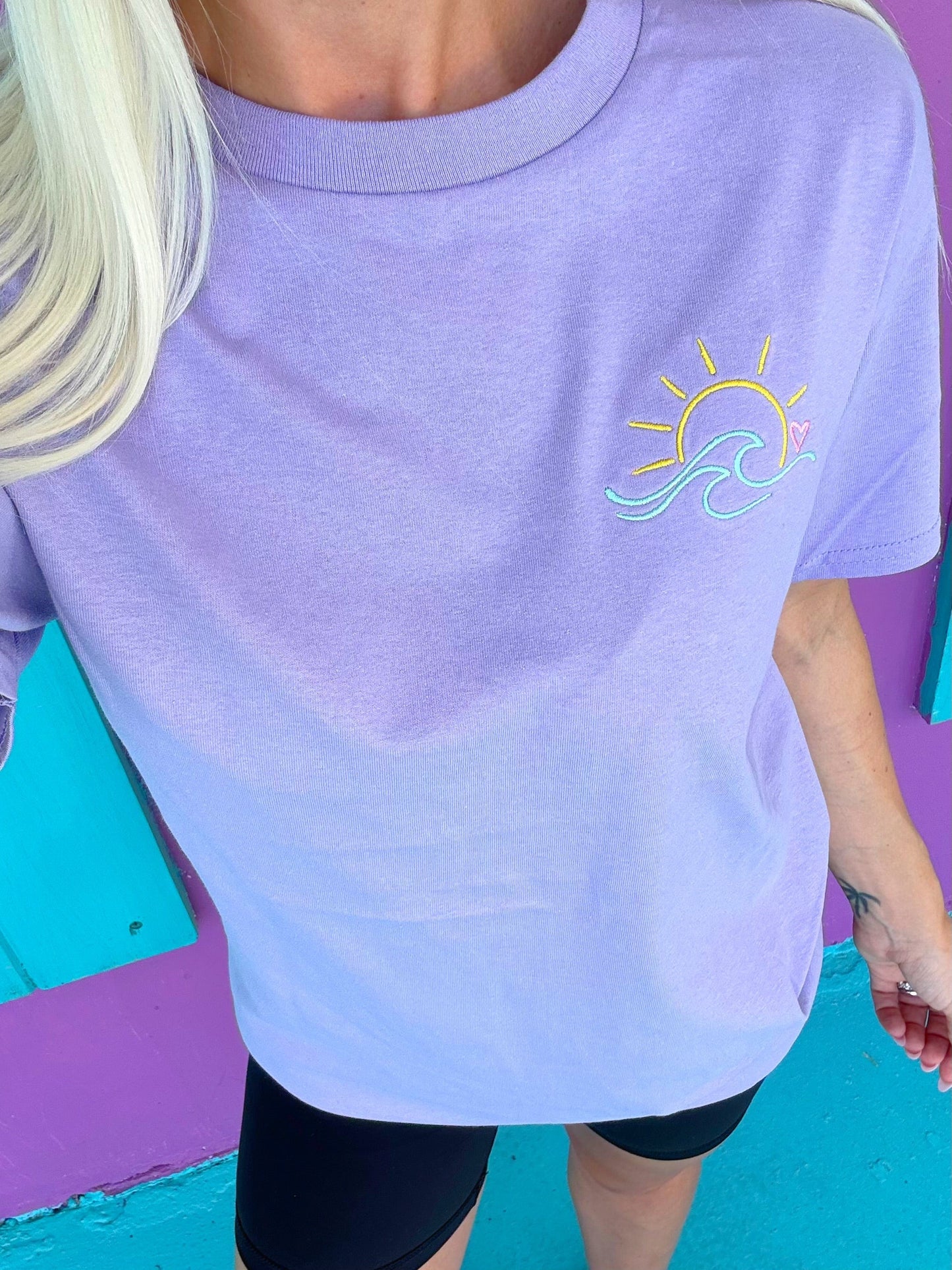Sunrise Embroidered Tee - Project Save The Tees