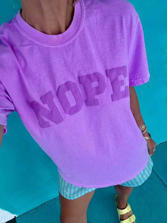Nope Neon Purple Tee