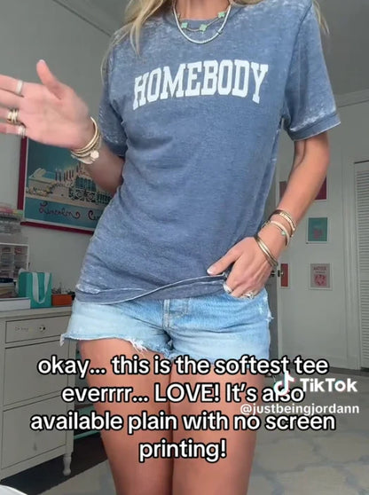 Homebody Denim Acid Wash Tee