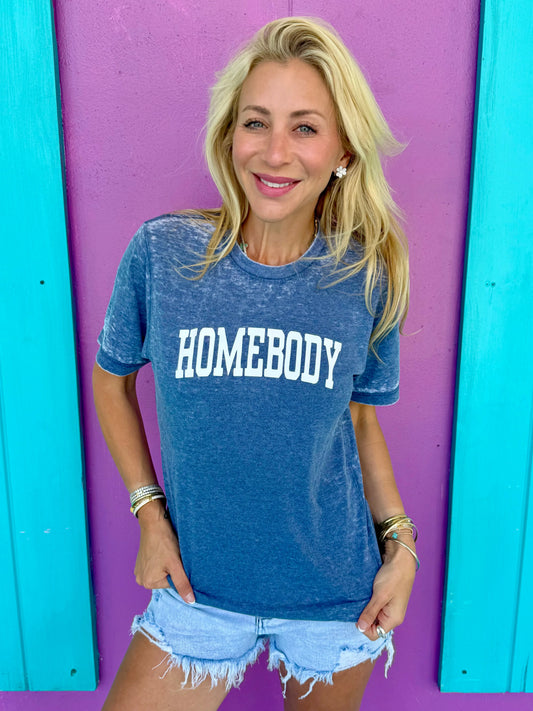 Homebody Denim Acid Wash Tee