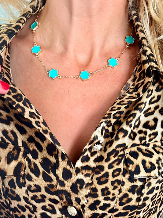 Magnolia Turquoise Eternity Necklace