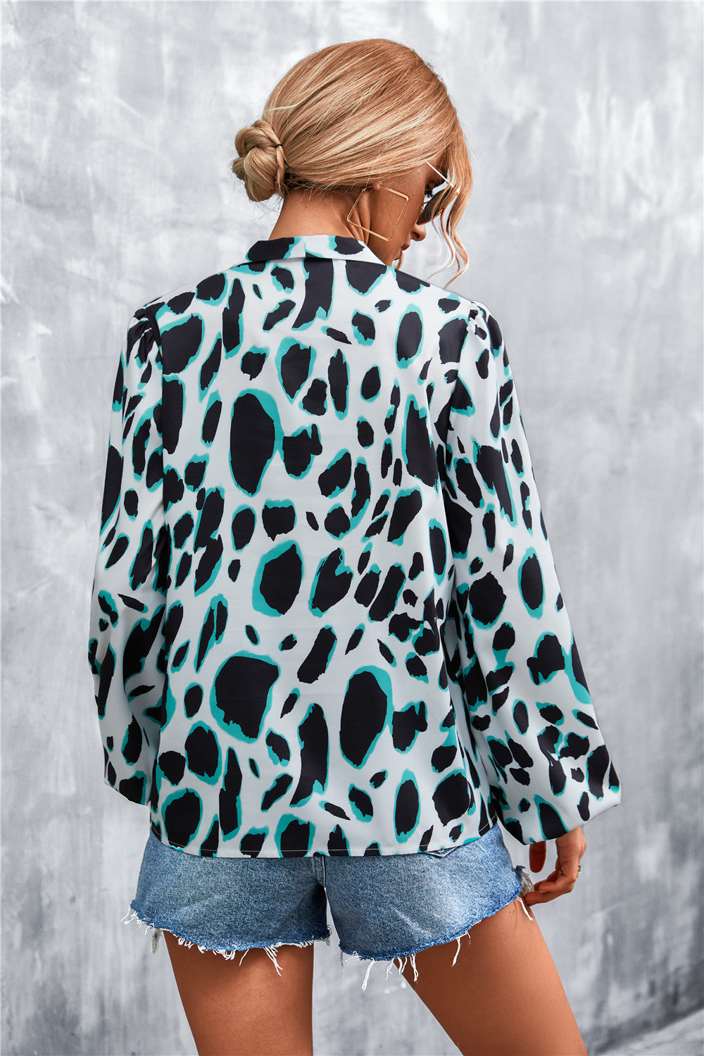 Hot Sale V Neck Tie Vintage Print Tops
