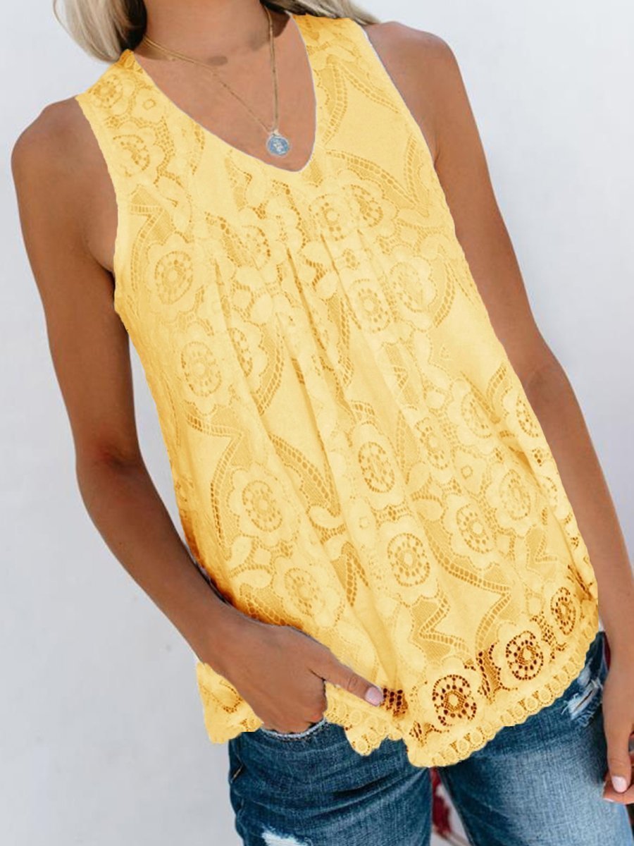 V-Neck Stitching Solid Color Tops