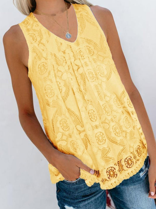 V-Neck Stitching Solid Color Tops