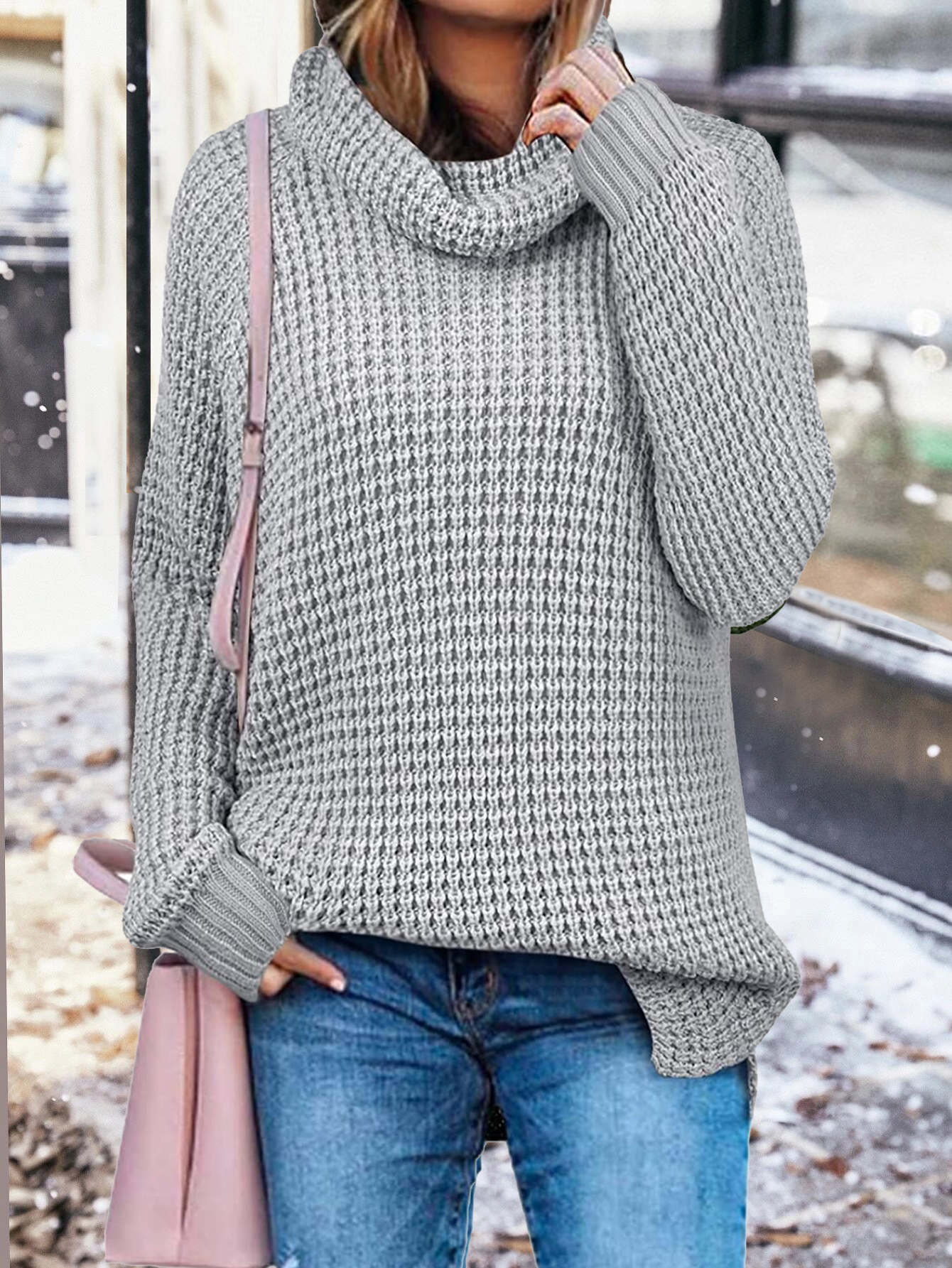 Women's Long Sleeve Turtleneck Loose Sweater